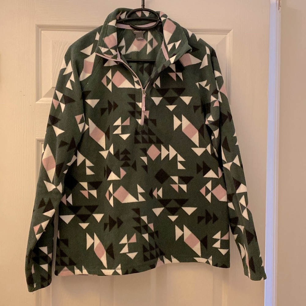 Eddie Bauer Three Quarter Zip Fleece - Geo Pattern